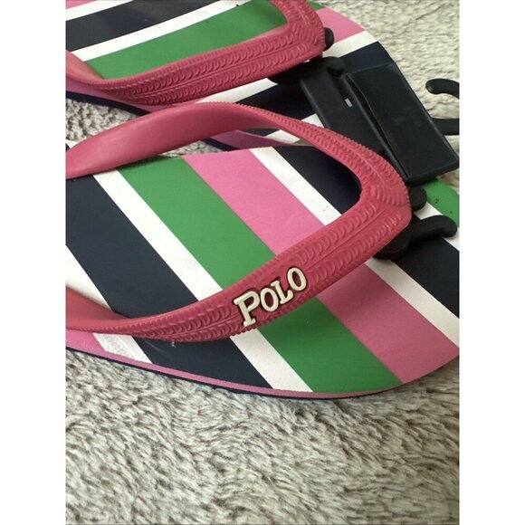 Polo Ralph Lauren Junior Flip Flops Pink Size 7 Sandal. - Picture 9 of 16